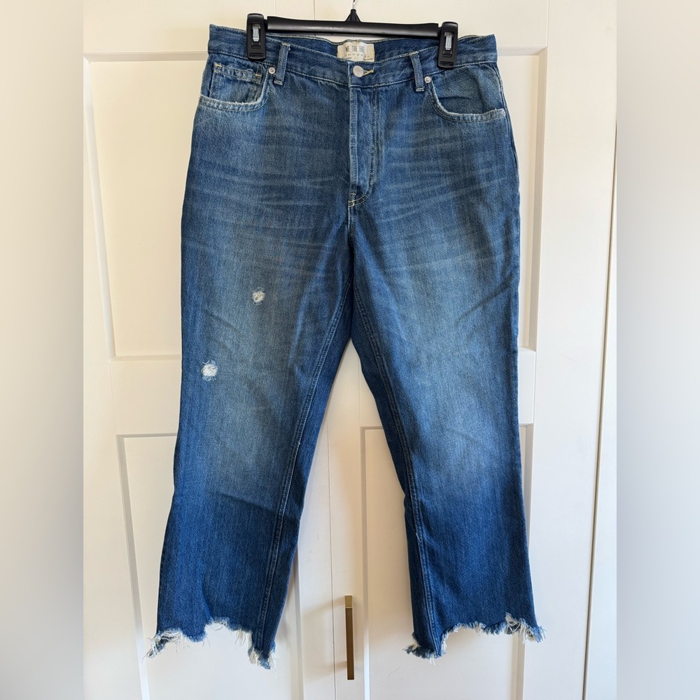 Free People We The Free Maggie Distressed Blue Jeans